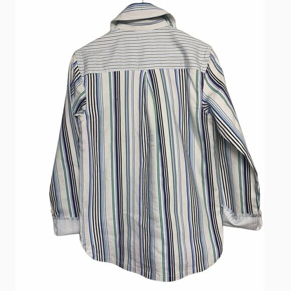 Maeve by Anthropologie Striped Denim Shirt Jacket - Picture 2 of 5